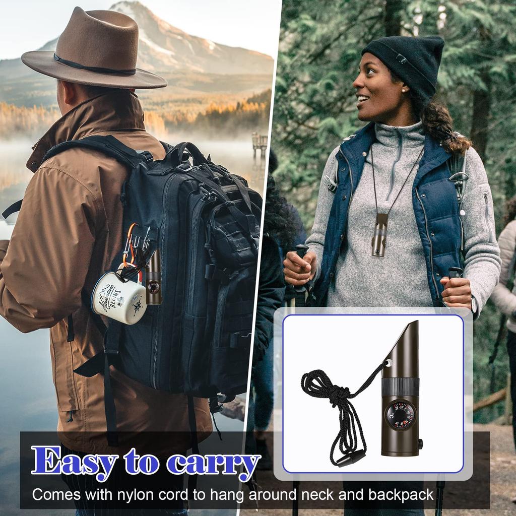 Портативный свисток для выживания в экстренных ситуациях 7-в-1 с компасом, термометром, свисток судьи для активного отдыха, кемпинга, пеших походов, аварийное снаряжение