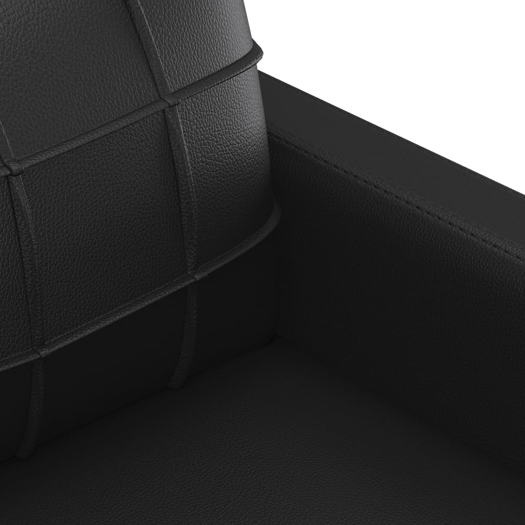 Vidaxl 2-Osobowa Sofa Z Poduszkami, Czarna, Sztuczna Skóra