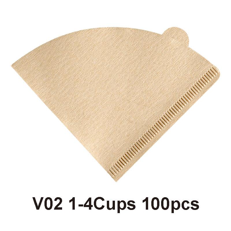 Фильтры для кофе, конусные фильтры 01 и 02, одноразовые натуральные бумажные фильтры, для кофеварок капельного и заливного типа