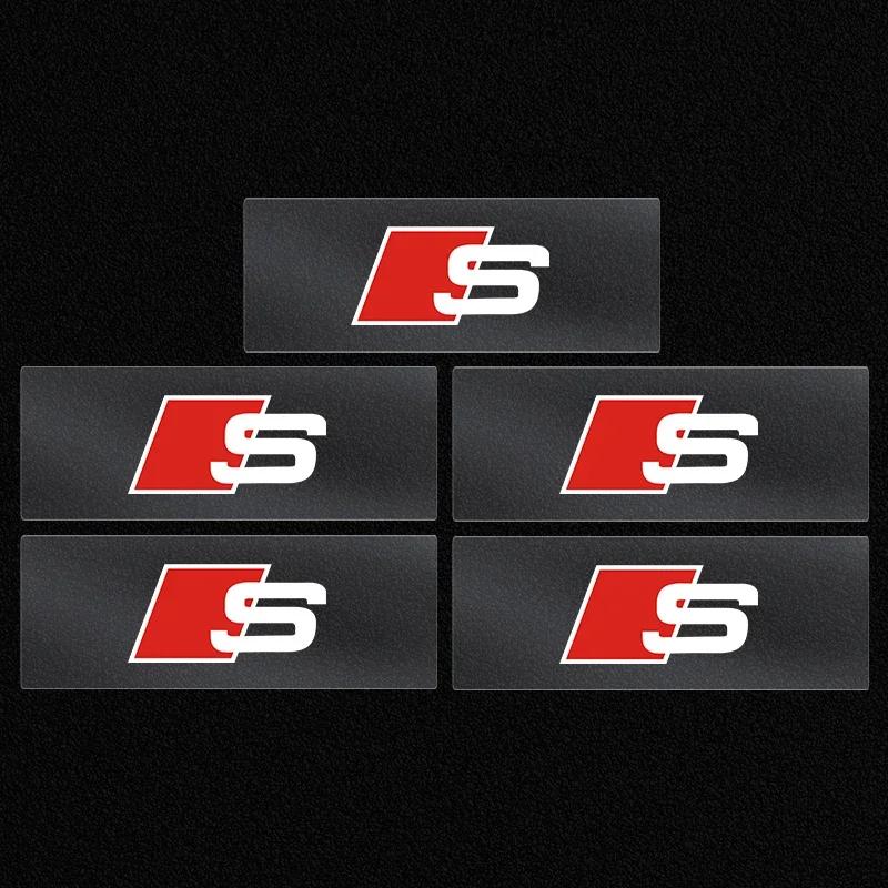 Car Steering Wheel 3D Sticker Decals Emblem Badge Car Styling For Audi A8 A5 A6 C5 C6 C7 A7 A3 A4 B5 B6 B7 B8 B9 D3 Q3 Q5 Q7 TT