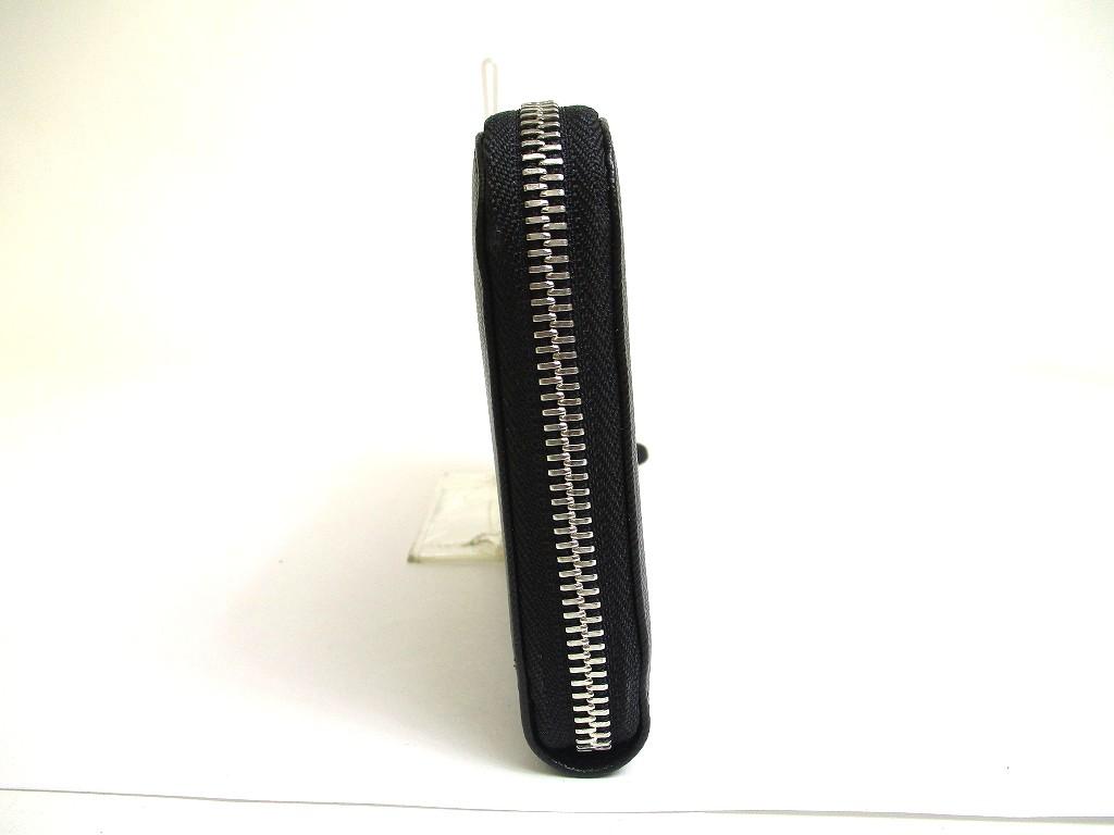 Оригинальный кошелек Salvatore Ferragamo Gancini из черной кожи с серебристой фурнитурой, на круговой молнии #a683 Восстановленный