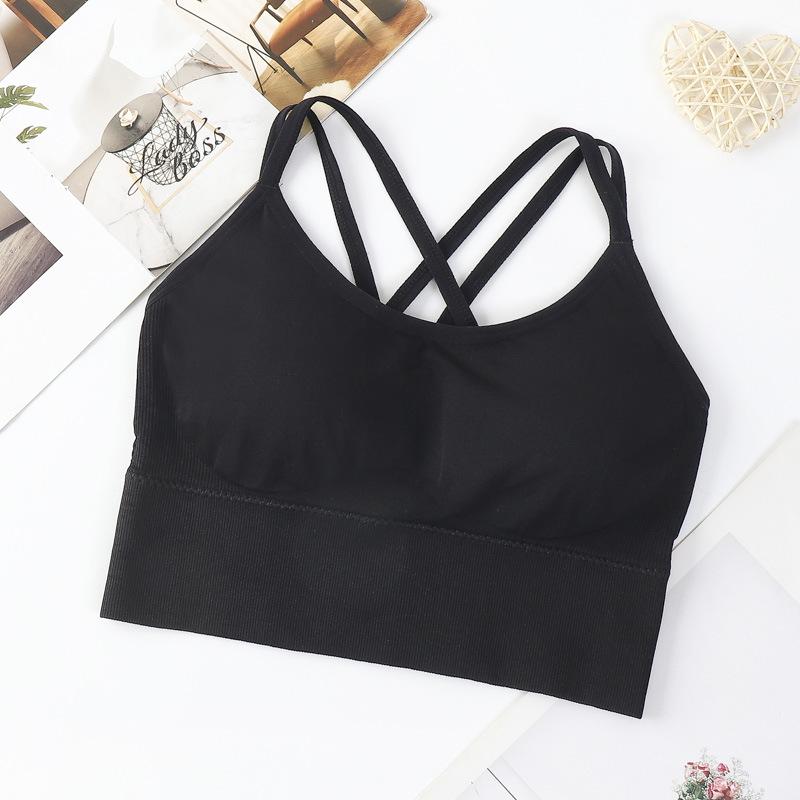 Plus Size Ribbed Strappy Sports Bra - Shockproof, Comfortable & Thin for Women’s Fitness