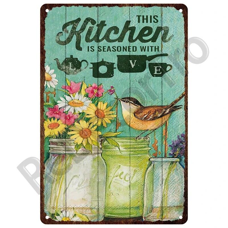 Gardening Flowers Vintage Metal Sign Funny Plants Retro Sign Home For Garden Outdoor Wall Decor Home Sweet Tin Sign Farm Birds