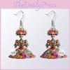 Halloween Flower And Skull Pattern Women Earrings For Celebration Festival