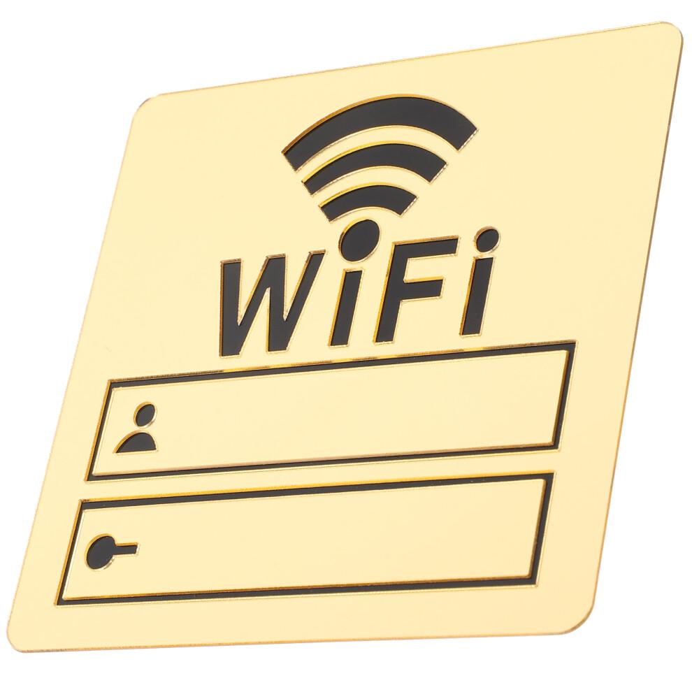 1Stk Robust Goldenes WiFi Schild Für Hotel Kinderzimmer
