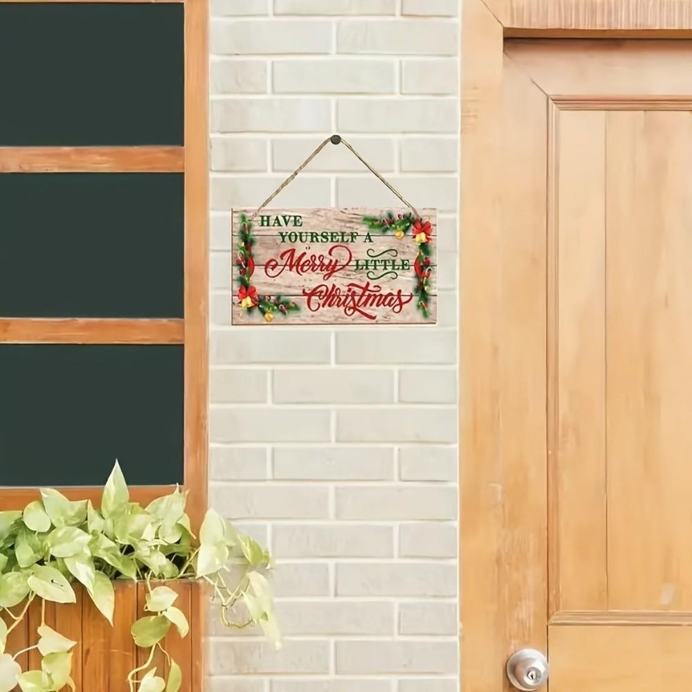 Wood Christmas Welcome Sign Rustic Style Christmas Hanging Decoration Christmas Wall Decor