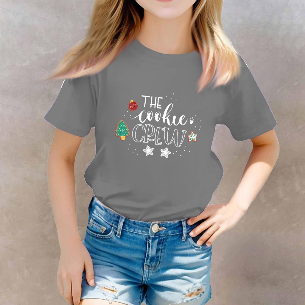 Christmas Day Toddler Girl Boy T-Shirts Kids Top Boys And Girls Printed Short Sleeved T-shirt