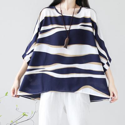 Летние блузки, винтажные женские рубашки из хлопка и льна, полосатые свободные топы больших размеров, женские льняные футболки с короткими рукавами