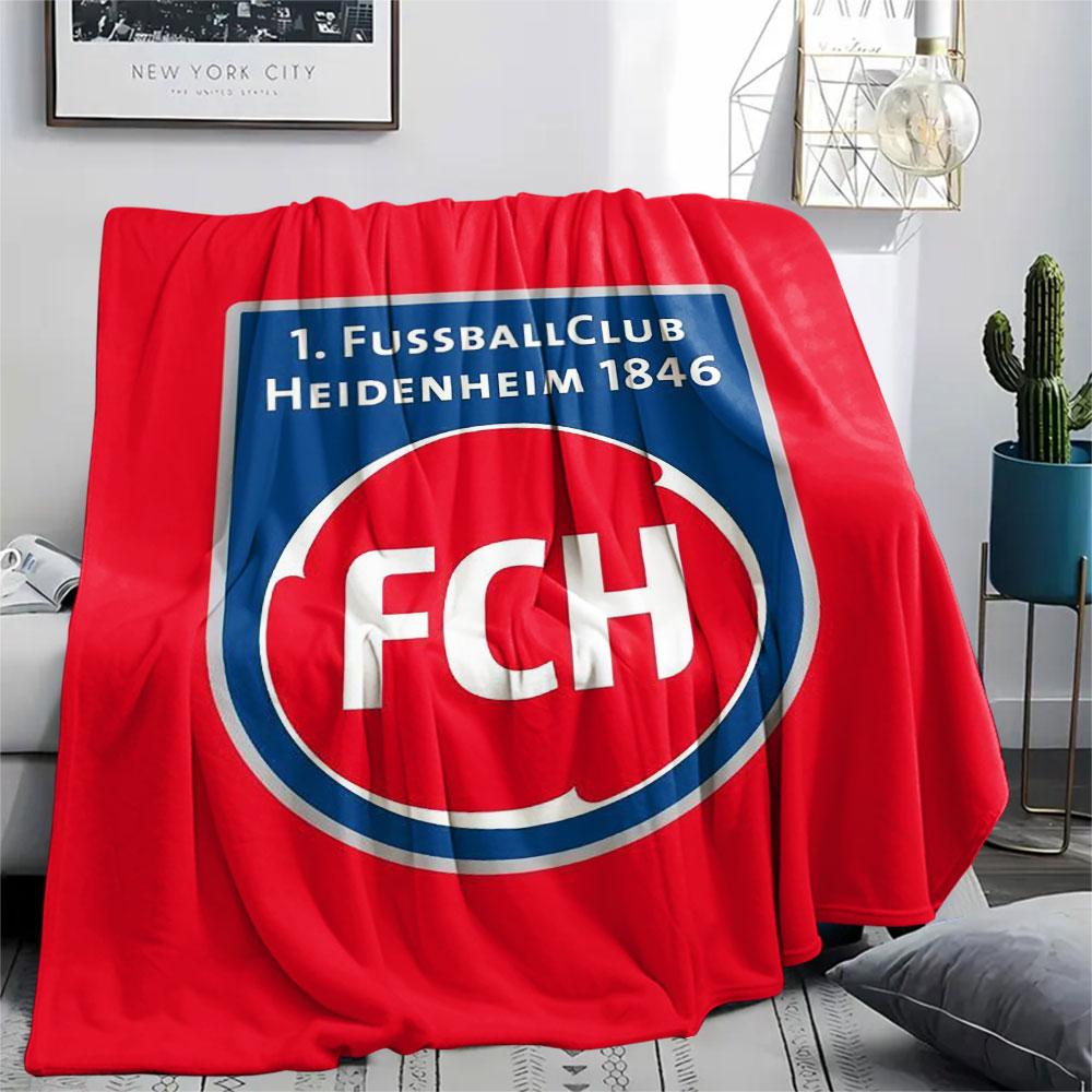 1PC 1. FC Heidenheim Patterned Flannel Blanket Suitable For All Seasons for Home Decor Warmth and Comfort Gifts Holiday Present