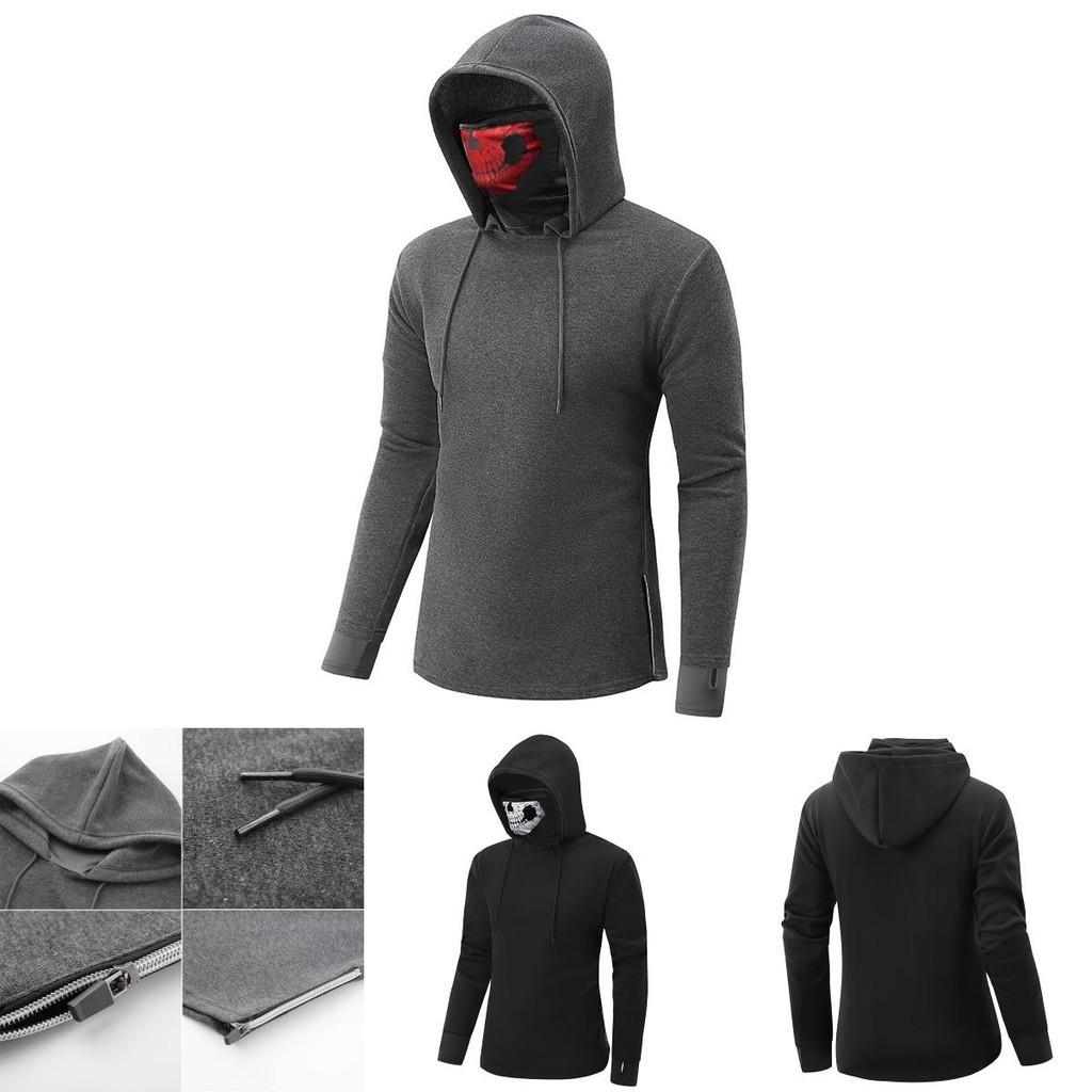 Мужская толстовка с капюшоном из мягкой хлопковой смеси, пуловер, костюм-джемпер с принтом черепа, серого цвета