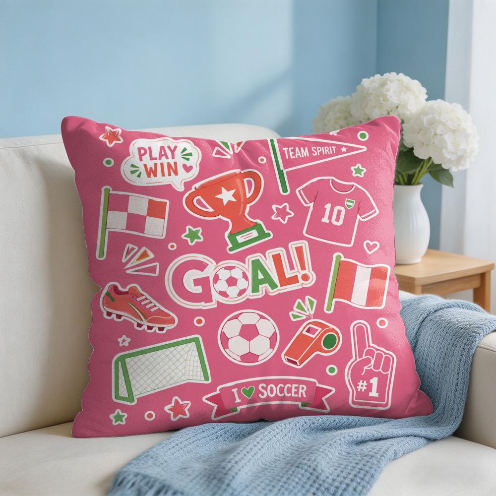 Sports Meet Cushion Cover Short Plush Soft DoubleSided Printing Pillow Case Cozy Sofa Bedroom Home Decor Gift