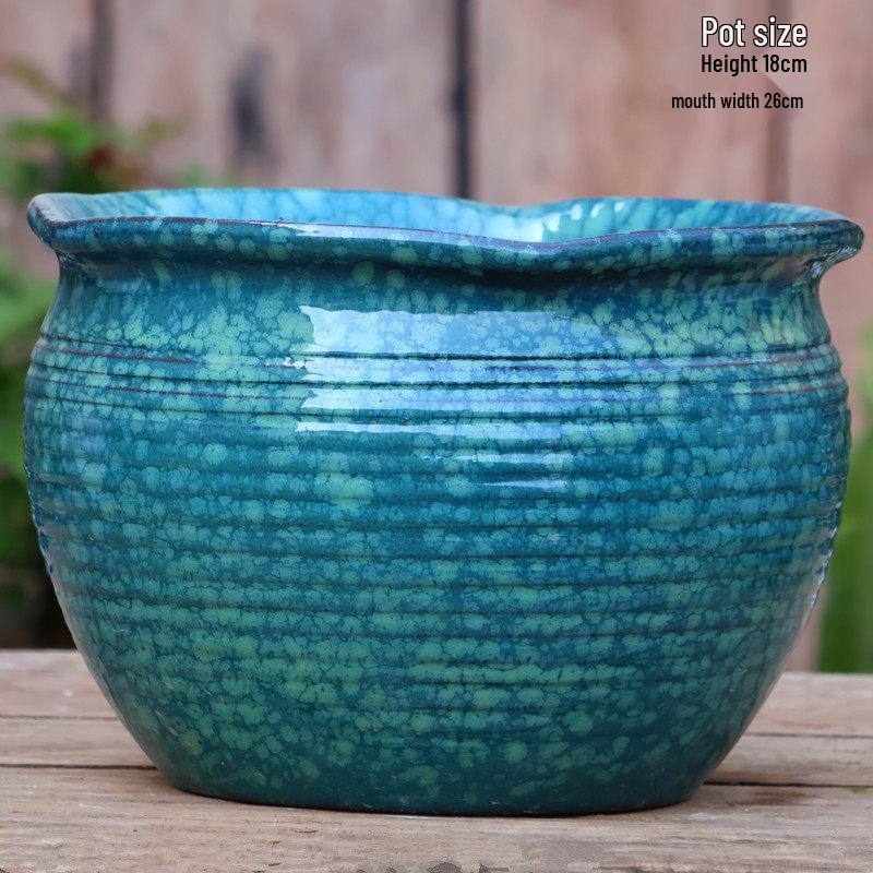 Extra Large Ceramic Bonsai Pot with Wide Caliber, Coarse Pottery for Succulents and Bougainvillea.