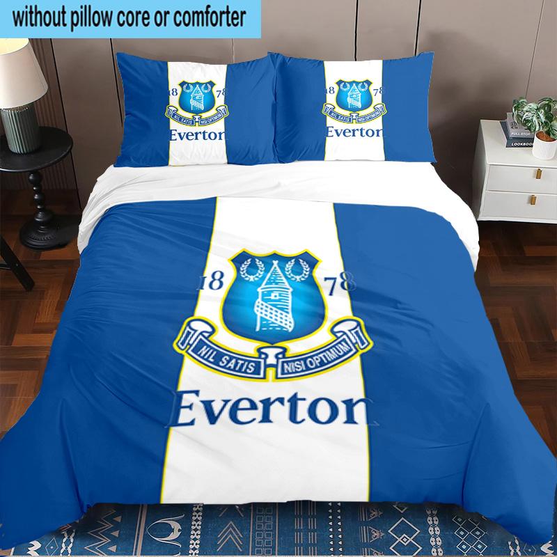 Everton Football Club Crest 3PCS Bedding set,Ideal for1pc Duvet Cover And 2pcs Pillowcases Perfect for Christmas gift,Ideal for Bedroom, Dormitory