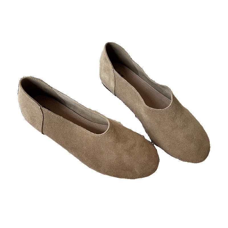 Ретро туфли бабушки женские 2025 весна и лето новые на плоской подошве с мягкой подошвой ленивые туфли-дуду на один педаль одинарные туфли с юбками