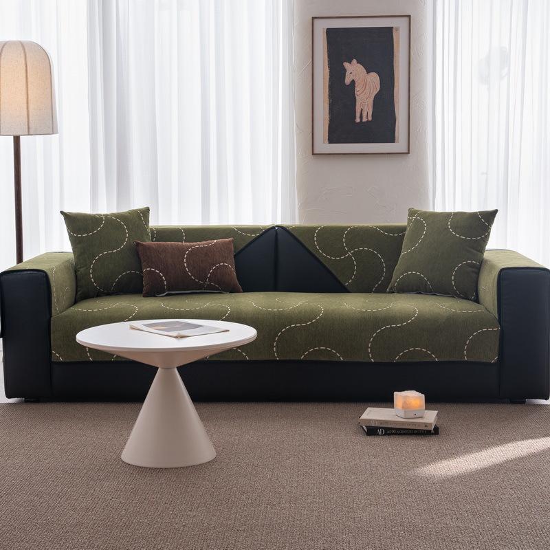 Straight Row Sofa Cushion New Four-Season Universal One-Piece Cover Towel Light Luxury High-End Seat Cushion Fixed Non-Slip