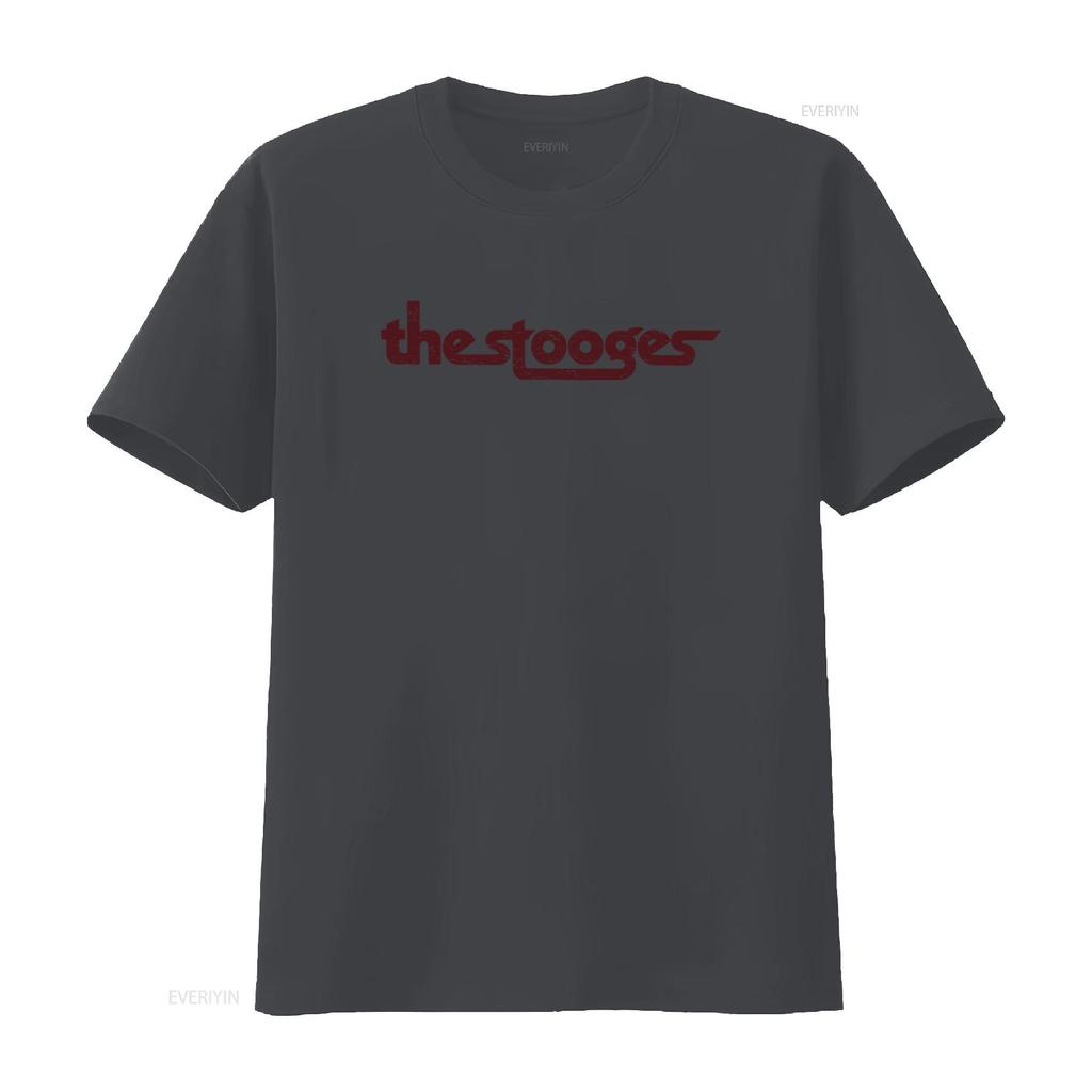 The Stooges Винтажная Логотип Черная Футболка Новая Официальный Дизайн Ретро Стиль Высококачественная Печать винтажная Стираная мужская Дышащая