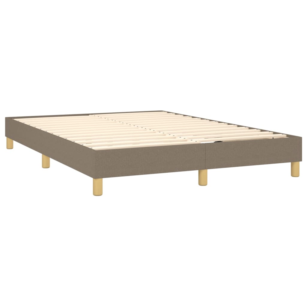 Vidaxl Континентальная кровать с матрасом, цвет тауп, ткань, 140x190 см