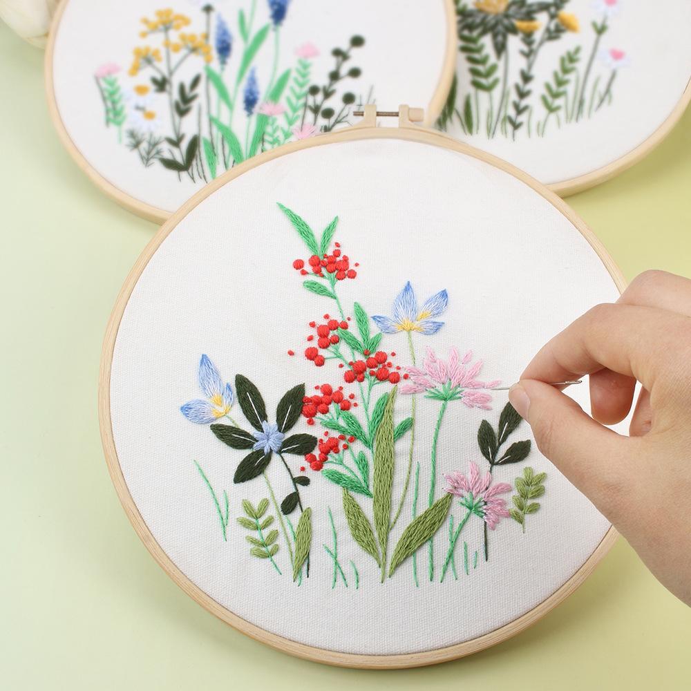 New Bouquet Flowers, Handmade Embroidery Kit Diy Material Pack Beginner Fabric Embroidery Suzhou Embroidery