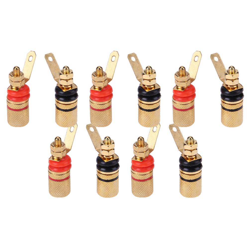 10-2 шт. 42 мм Позолоченные клеммы для динамиков Клеммные колодки Разъем-розетка для усилителя Подходит для разъема типа «банан» 4 мм