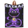 Мультяшное одеяло CATNAP DOGDay из флиса, одеяло с улыбающимися кошками для дома, автомобиля, легкое постельное белье