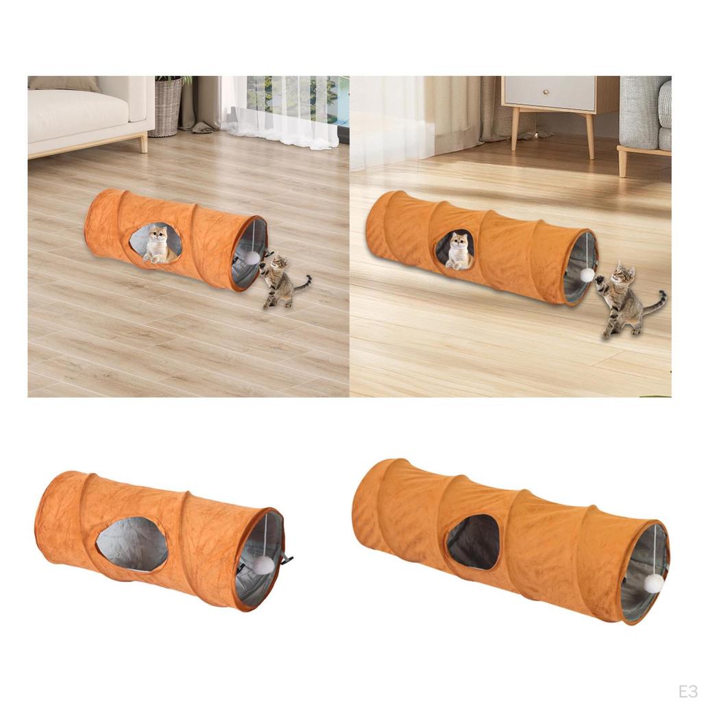 Cat Tunnel Play Tent Folding Convenient for Indoor Cats Pet Supplies with Ball Bunny