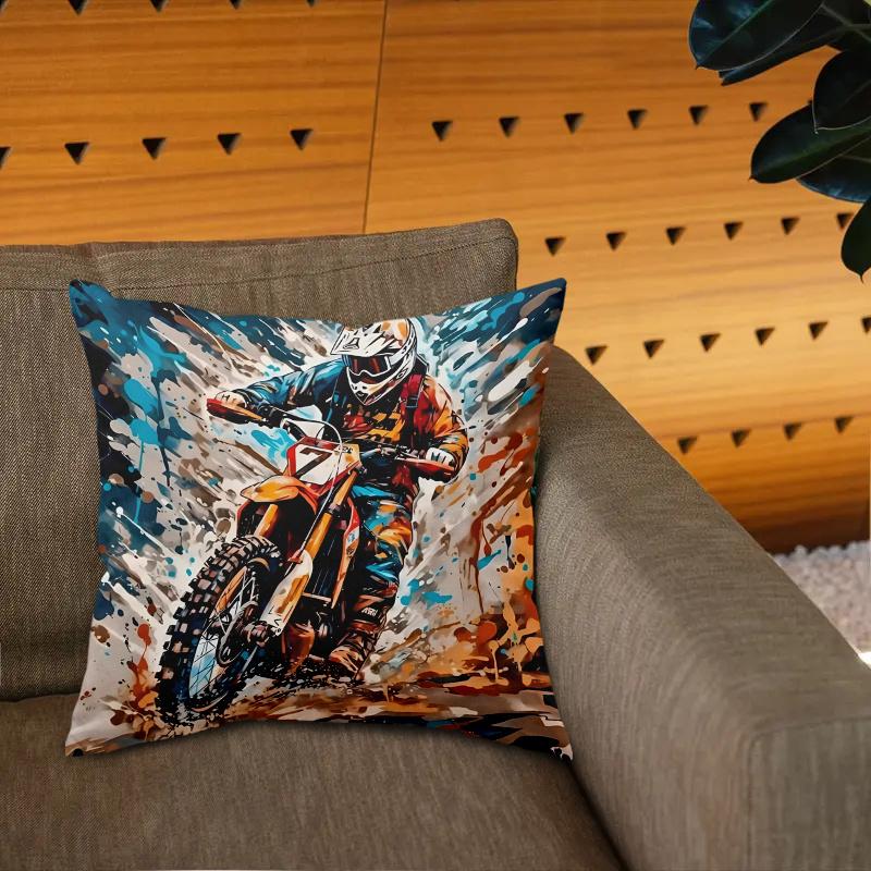 Vikama Motocross Motorcycle All-Season Pillowcase Versatile Home Decorative Cover For Beds Sofas Lounge Chairs