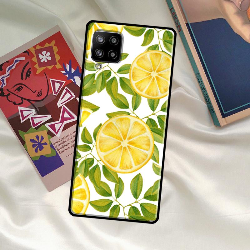 Фруктовый чехол-лимон для Samsung Galaxy A54 A06 A05 A16 A26 A36 A56 A53 A32 A52 A33 A13 A55 A35 A15 A14 A34