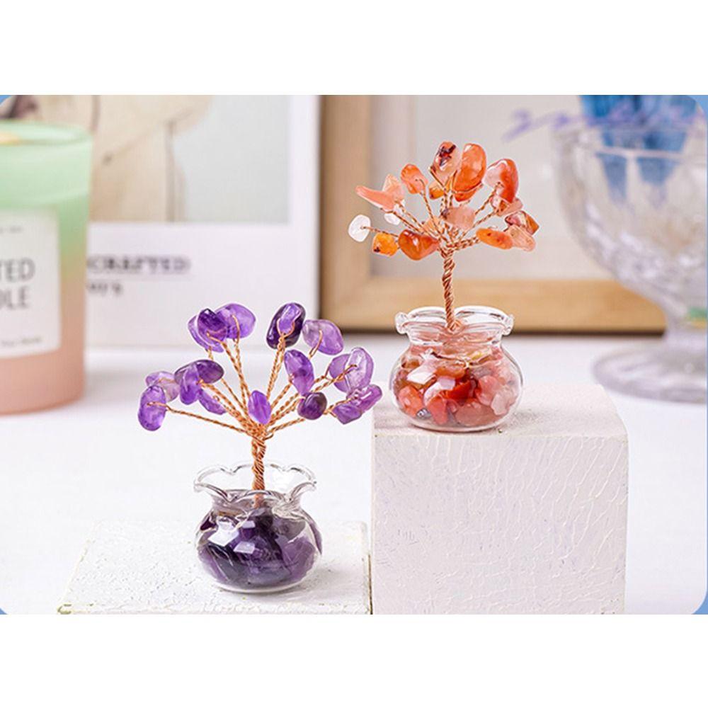 Декор фен-шуй маленькие хрустальные деревья положительная энергия драгоценный камень целебное дерево офис