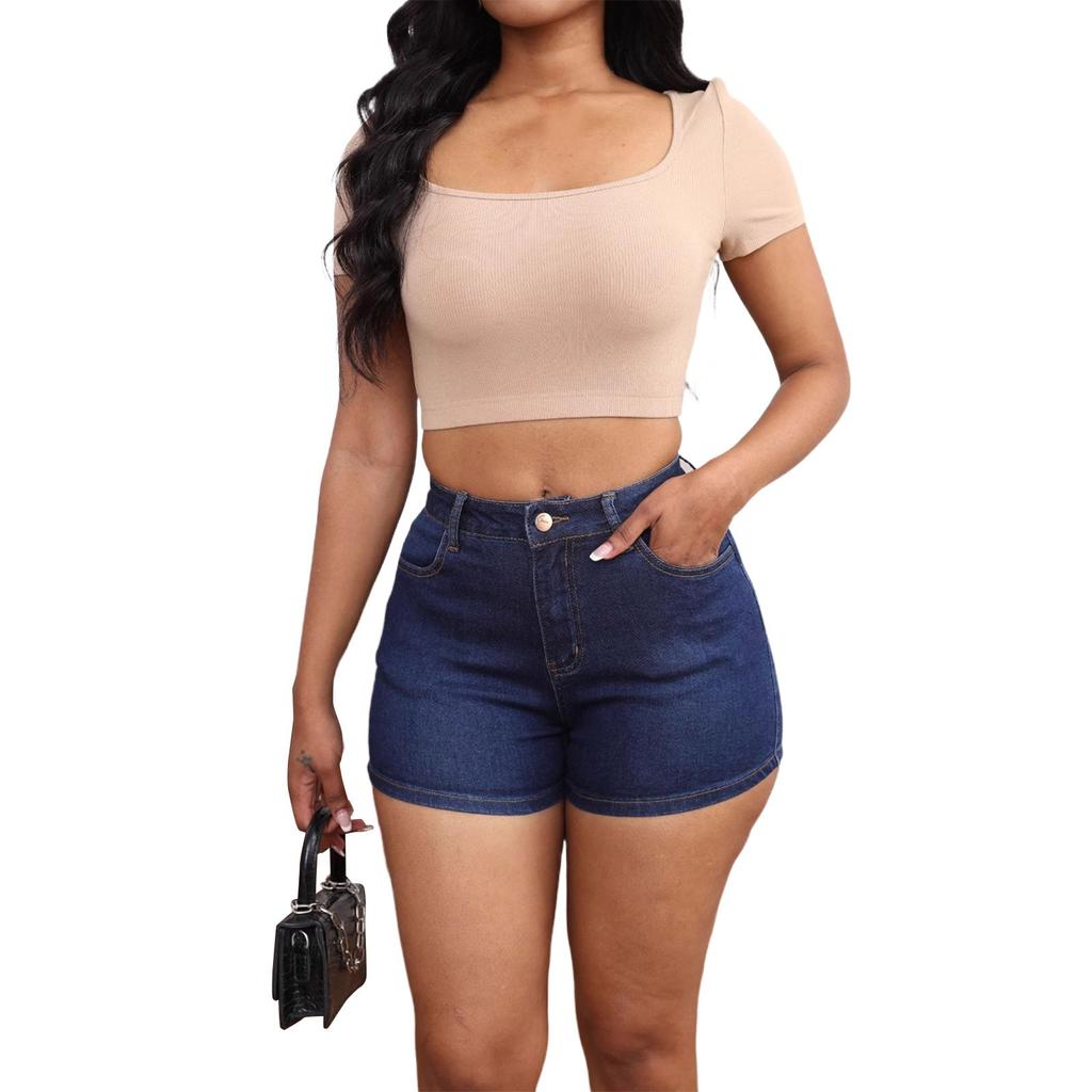 Женские удобные модные повседневные шорты из эластичного денима