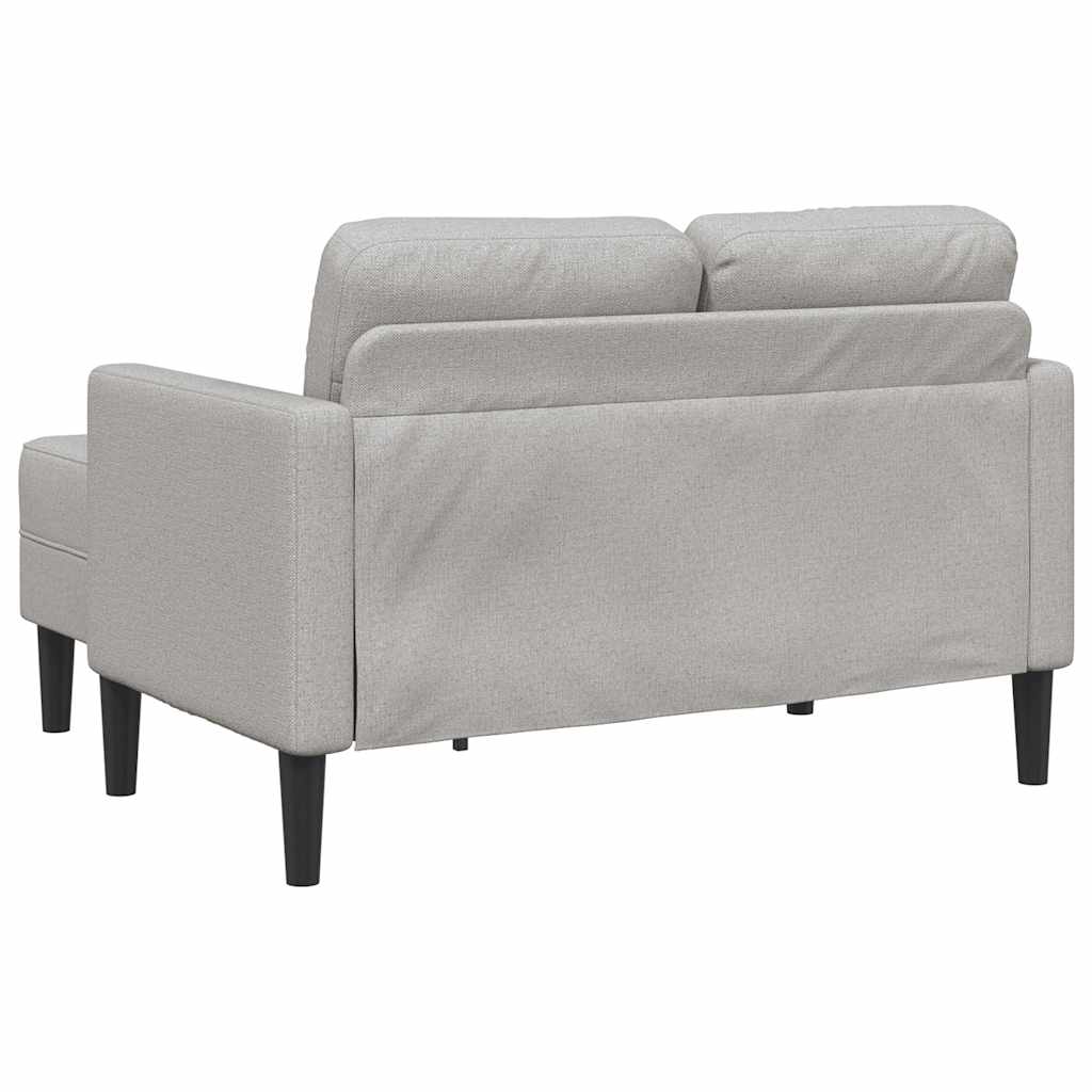 2 Seater L Shaped Sofa with Chaise Longue Cloud Grey 125 cm Fabric