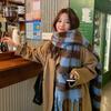 Yu Shuxin Style Plaid Cashmere Scarf - Women's Winter Korean Fashion, Thick & Warm