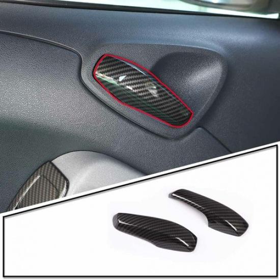 Carbon ABS Interior Door Handle Bowl Cover Trim  For Mercedes-Benz Smart 10-14
