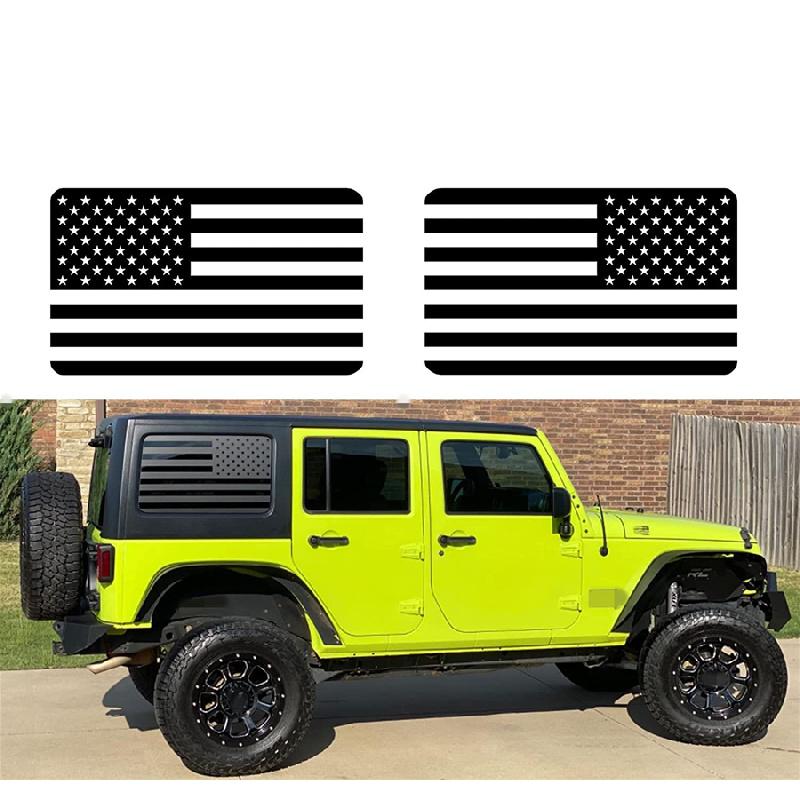 Матовая черная наклейка на заднее окно с американским флагом для Wrangler Jl 4-дверный 2018-2022
