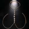 Fashion Sexy Water Drop Necklace Chest Chain for Women Luxury Rhinestone Body Chain Party Waist Chain Jewelry Accessories Gift
