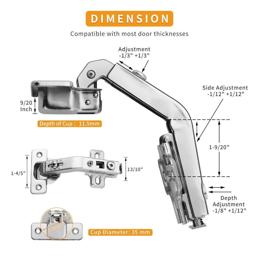 2 шт. Гидравлические мебельные петли Нержавеющая сталь Мебельная фурнитура Петля для ленивой Сьюзен Шкаф