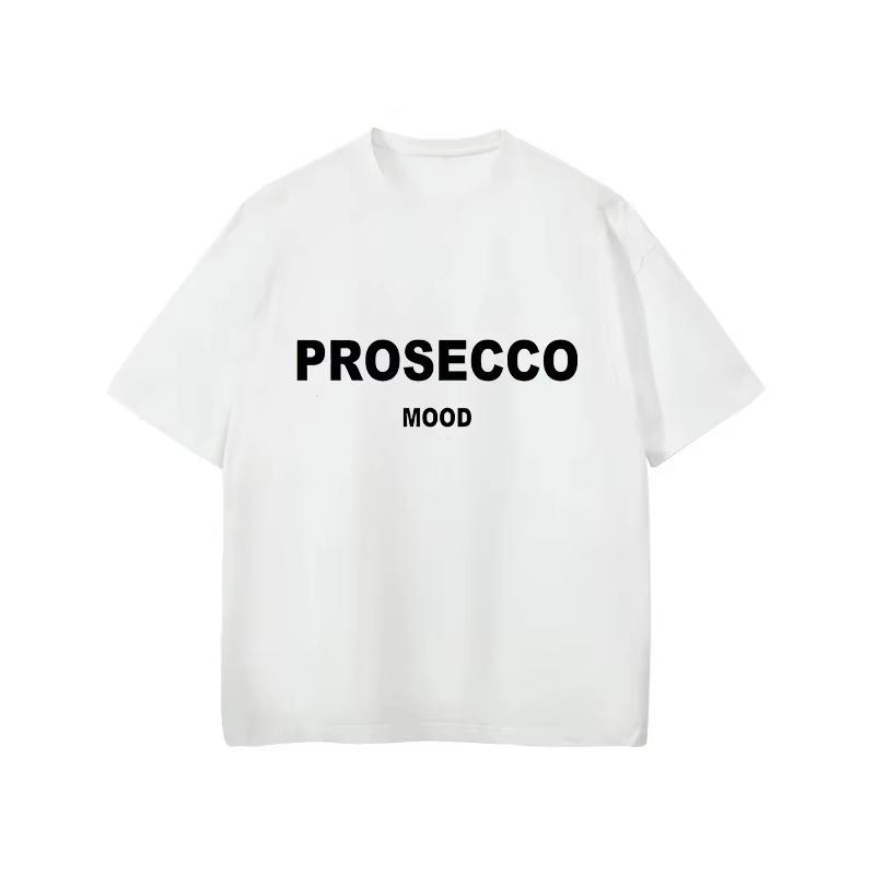 PROSECCO MOOD Хлопковые футболки с принтом букв для женщин, летние, оверсайз, женская одежда, мягкий круглый вырез, женские топы в стиле Y2K