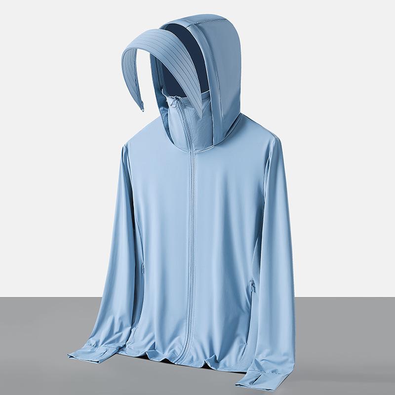 A certain banana sun-protective shirt for men and women, original yarn ice-feeling sun-protective clothing, with a detachable brim and UV protection