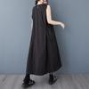Без рукавов Плюс размер винтажный черный новый в платьях для женщин повседневный свободный длинный летний платье