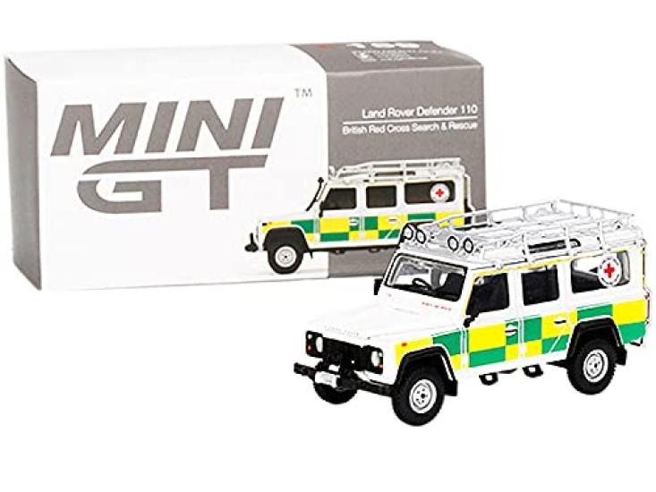 TrueScale Miniatures MINI GT Масштаб Land Rover Defender 110 Британское Красное Крест Поиск и Спасение Эксклюзив для Северной Америки Готовая Модель 1/64 (Правая рука