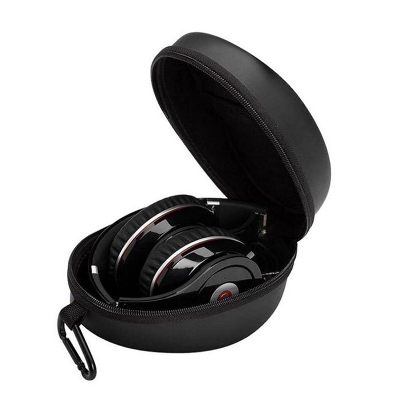 1 Piece Large Capacity Handheld Earphone Container Travel Supplies Black Headphone Carrying Case Shockproof Headset Pouch