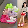 Kids Half Sandals for Boys Girls Spring Summer Children Air Mesh Shoes Cut-outs Breathable Soft Anti-kick 2024 Fashion Shoes