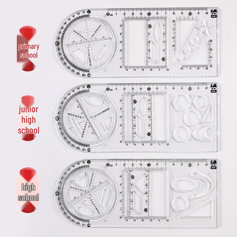 Multifunctional Student Ruler Set - Children's Day Gift with Straight Ruler & Protractor