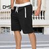 Мужские шорты с эластичной талией, регулируемые на шнурке, повседневные спортивные шорты, однотонные, с поясом и карманом, фитнес-шорты