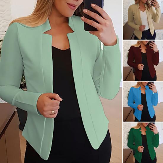 Women Blazer Long Sleeves Thick Lightweight Women Open Front Blazer Coat Female Clothing