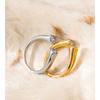 Yhpup 2026 Stainless Steel Cubic Zirconia Heart Adjustable Ring 16K Platinum PVD Plated Delicate Charm Finger Jewelry Recommend