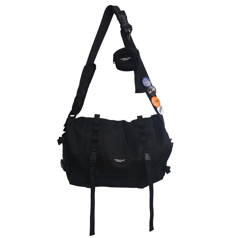 Large Capacity Techwear Style Hip Hop Messenger Crossbody Bag Men Women Multifunction Combined Single Shoulder Travel School Bag