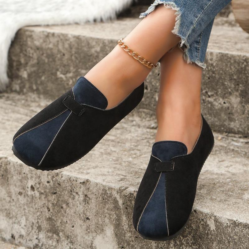 Women's Round Toe Flat Shoes Retro Slip On Casual Shoes for Women Outdoor Plus Size Women's Walking Clogs Shoes Zapatos De Mujer