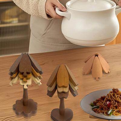 Подставки в форме дерева Деревянная подставка Подставка Термостойкая подставка Многофункциональная подставка для кастрюль Кухонное праздничное украшение