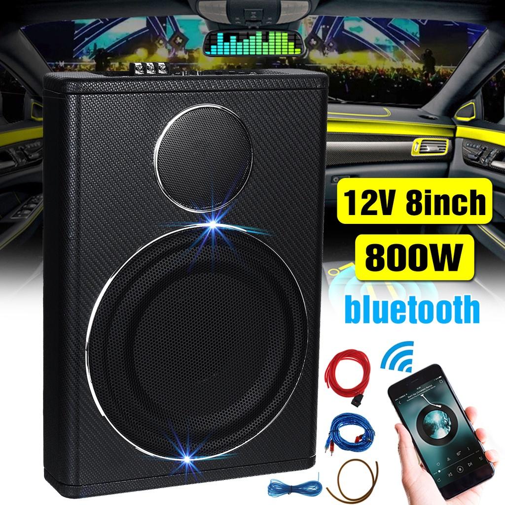 8"" 800W Bluetooth Car Amplifier Subwoofer Car Audio Slim Under Seat Active Subwoofer Bass Speaker Auto Woofer Music Player