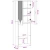 Toilet Cabinet HOORN White 66 x 25.5 x 190 cm Engineered Wood